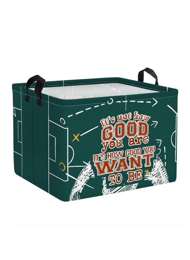 Clastyle Vintage Sport Ball Kid Storage Basket Baby Laundry Hamper Boy Gift Toy Box Collapsible Clothes Organizer Nursery Bin for Bedroom, Green Football, 40*30*30 cm - Image 1