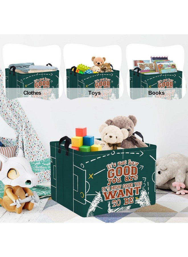 Clastyle Vintage Sport Ball Kid Storage Basket Baby Laundry Hamper Boy Gift Toy Box Collapsible Clothes Organizer Nursery Bin for Bedroom, Green Football, 40*30*30 cm - Image 5