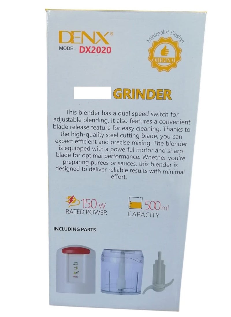 Denx Electric Meat And Onion Grinder, Capacity 500 Ml, Power 150 Watts - Image 4