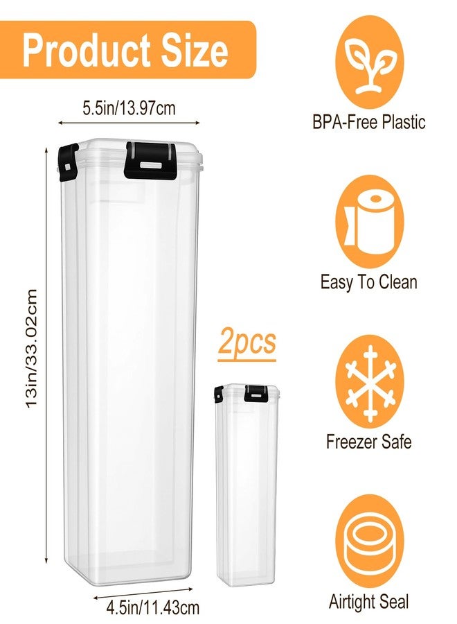 xozeooeu 2 Pack Bread Storage Container with Tray, 5 Liter Airtight Plastic Bread Box & Loaf Keeper, BPA-Free Bread-Saver for Homemade Bread-, Translucent White - Image 2