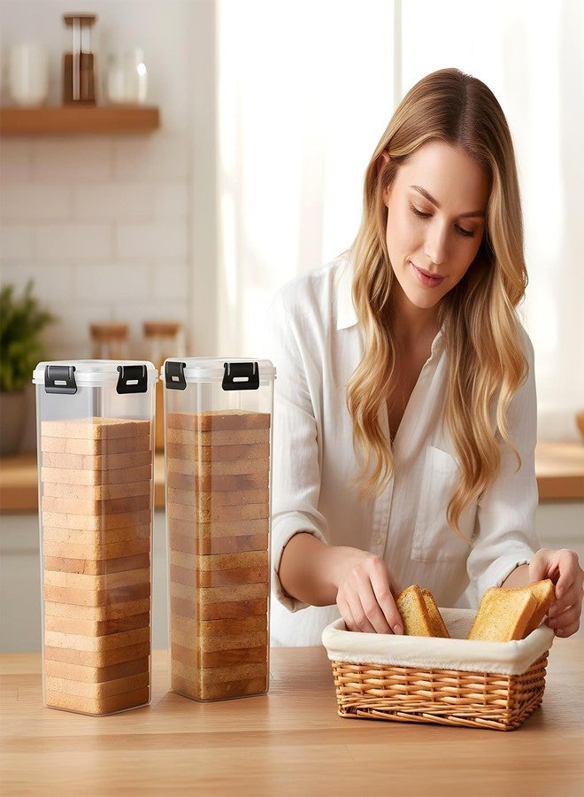 xozeooeu 2 Pack Bread Storage Container with Tray, 5 Liter Airtight Plastic Bread Box & Loaf Keeper, BPA-Free Bread-Saver for Homemade Bread-, Translucent White - Image 5