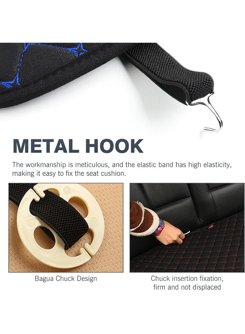 Car Seat Cover, 19 inch x 20 inch Breathable Linen CAR Seat Cushion, Anti-Slip Driver Seat Pad with Storage Pouch, Universal Front Seat Covers Protector for Cars Trucks (Black) - Image 4