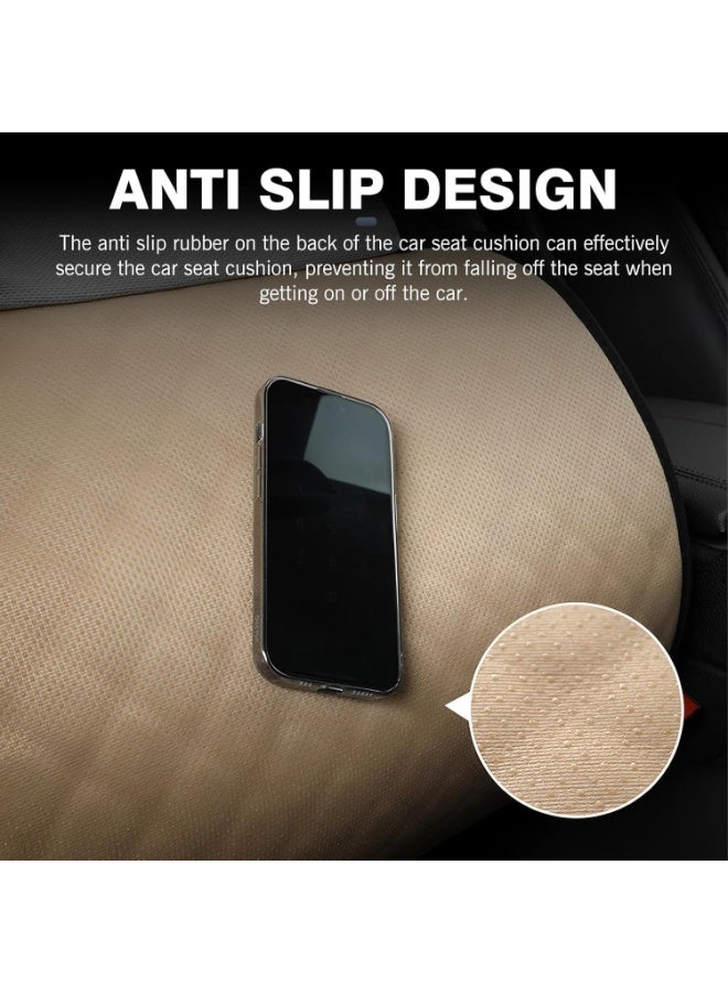 Car Seat Cover, 19 inch x 20 inch Breathable Linen CAR Seat Cushion, Anti-Slip Driver Seat Pad with Storage Pouch, Universal Front Seat Covers Protector for Cars Trucks (Black) - Image 3