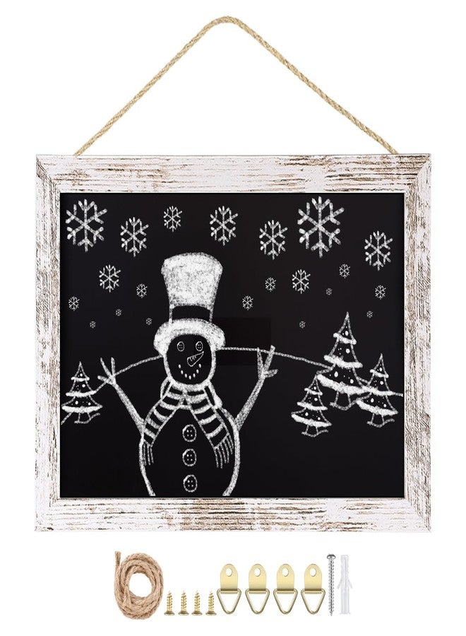 Umtiti Magnetic Surface Chalkboard, 8.7" * 12.6", Vintage White Wood Frame，Wall Black Board to Use at Home, Office, and Restaurant Sign，Chalkboard-WH2232-US - Image 1