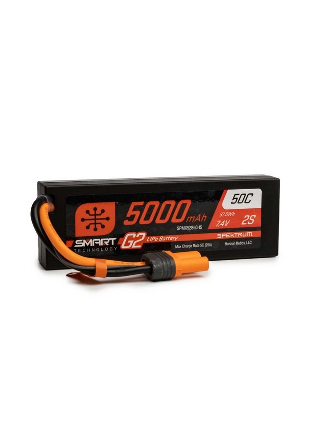 SPEKTRUM - Spektrum 7.4V 5000mAh 2S 50C Smart LiPo G2 Hard Case: IC5, SPMX52S50H5 - Image 1