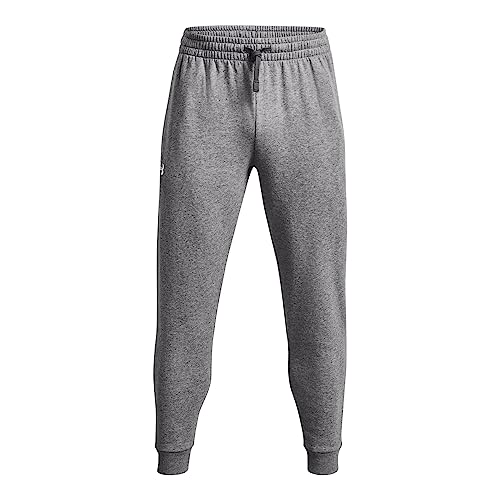 Under Armour Men's Rival Fleece Joggers, (025) Castlerock Light Heather / / White, Small - Image 5