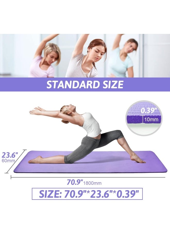 SKY-TOUCH Yoga Mat Non Slip, Yoga Mat with Strap Included 10mm Thick Exercise Mat Ideal for HiiT, Pilates, Yoga and Many Other Home Workouts  - Image 3