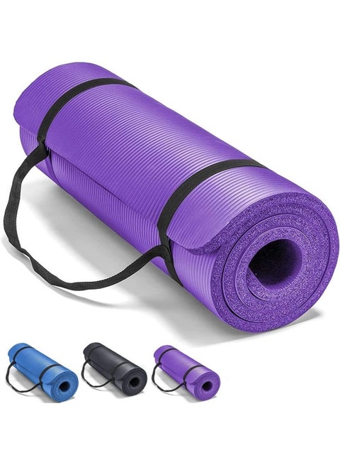 Yoga Mat Non Slip, Yoga Mat with Strap Included 10mm Thick Exercise Mat Ideal for HiiT, Pilates, Yoga and Many Other Home Workouts