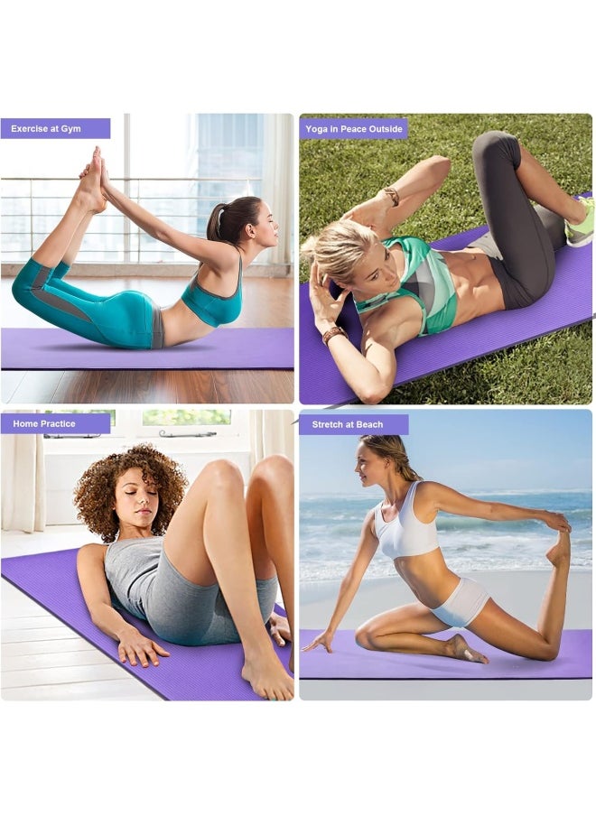 SKY-TOUCH Yoga Mat Non Slip, Yoga Mat with Strap Included 10mm Thick Exercise Mat Ideal for HiiT, Pilates, Yoga and Many Other Home Workouts  - Image 5