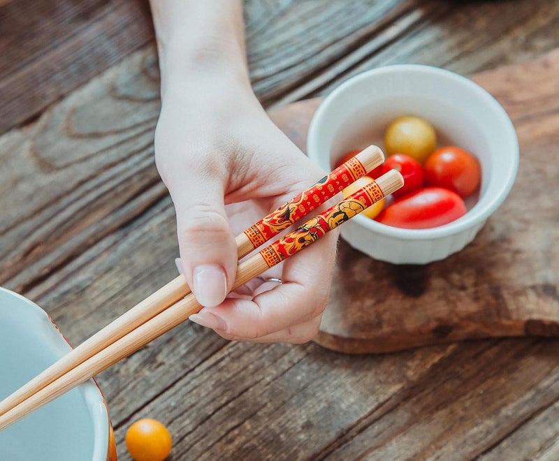 Silver Buffalo Disney Mickey Mouse Wild Wok Ceramic Dinnerware Set  Includes 20Ounce Ramen Noodle Bowl and Wooden Chopsticks - Image 5