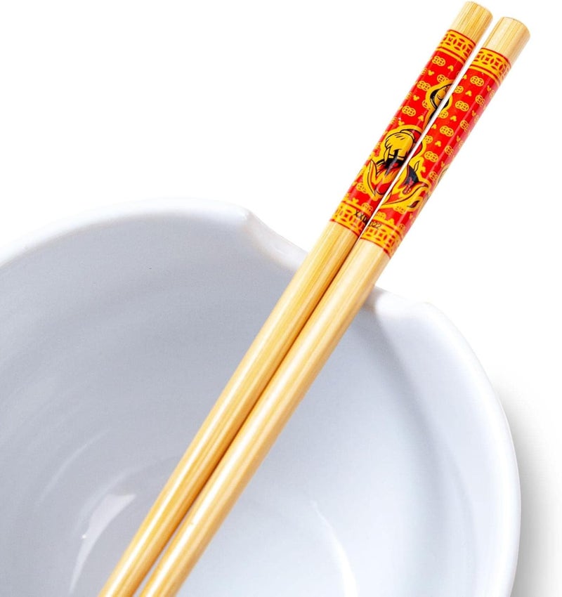 Silver Buffalo Disney Mickey Mouse Wild Wok Ceramic Dinnerware Set  Includes 20Ounce Ramen Noodle Bowl and Wooden Chopsticks - Image 3