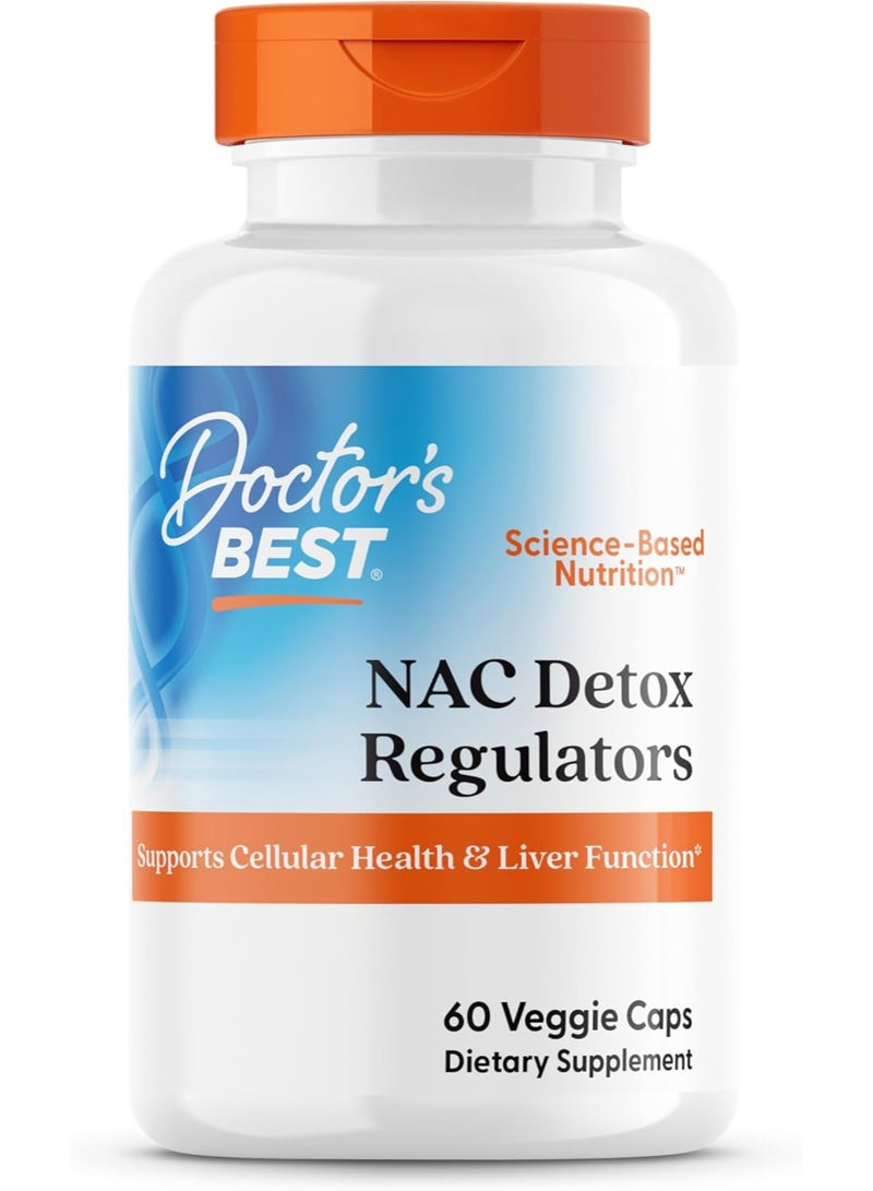 Doctor's Best NAC Detox Regulators Supplement, N-Acetyl Cysteine 600 mg, 60 Veg Caps - Image 2