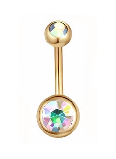 Generic Yosrstore Belly Button Rings Navel Piercing Jewelry Steel Crystals Bar 