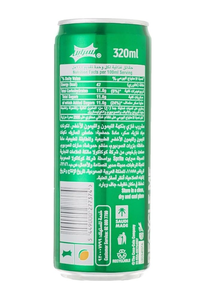 Sprite Zero Calories Lemon Lime Flavored Carbonated Soft Drink Cans 6 x 320ml  - Image 3