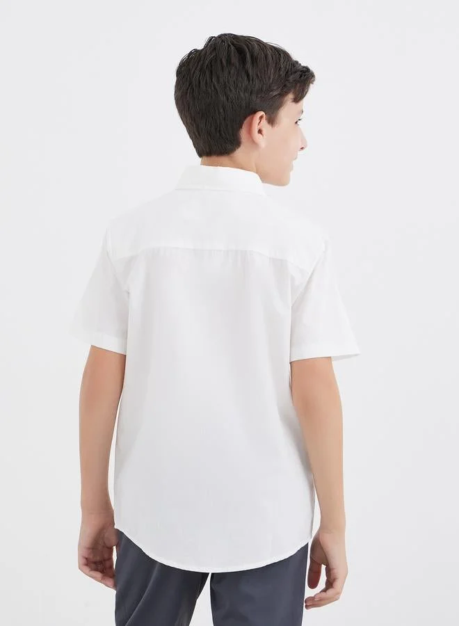 Styli Styli Teen White Short Sleeves Shirt with Pocket