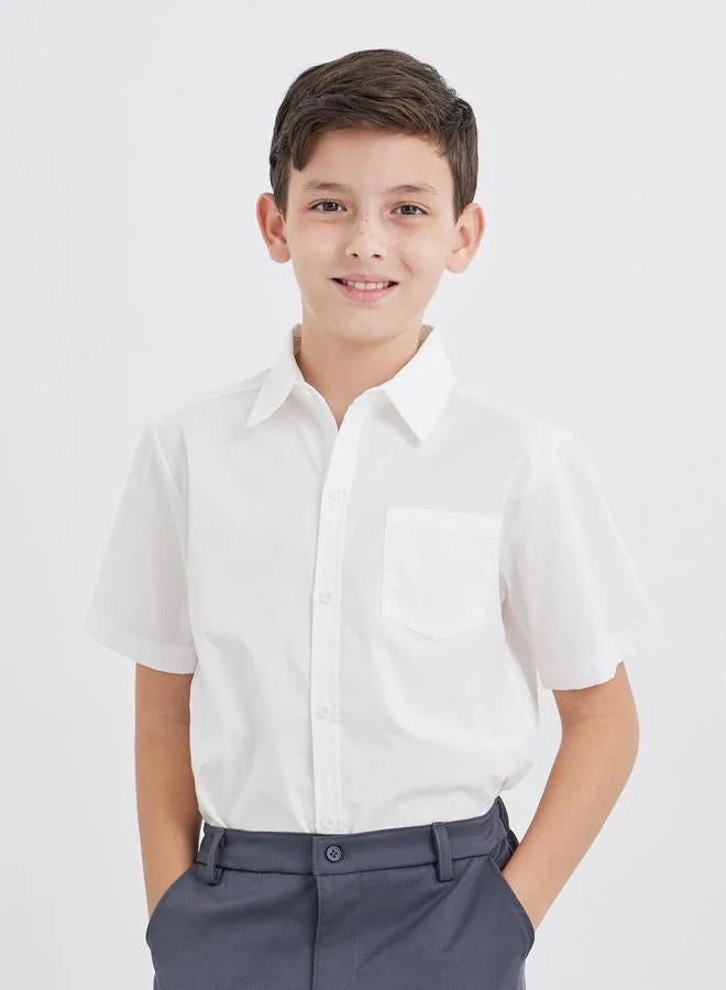 Styli Styli Teen White Short Sleeves Shirt with Pocket