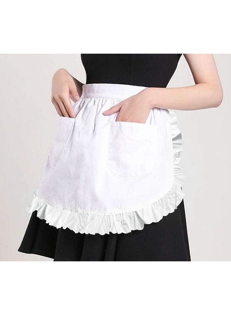 Ruffle Waist Apron with 2 Pockets,for Kitchen, Café, Restaurant, Bistro - Image 3