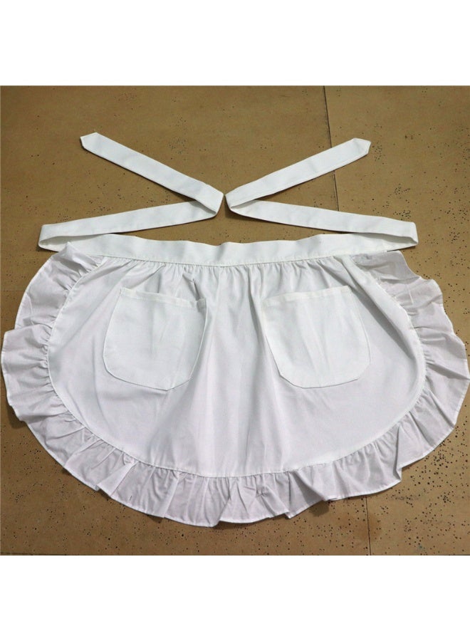Ruffle Waist Apron with 2 Pockets,for Kitchen, Café, Restaurant, Bistro - Image 4