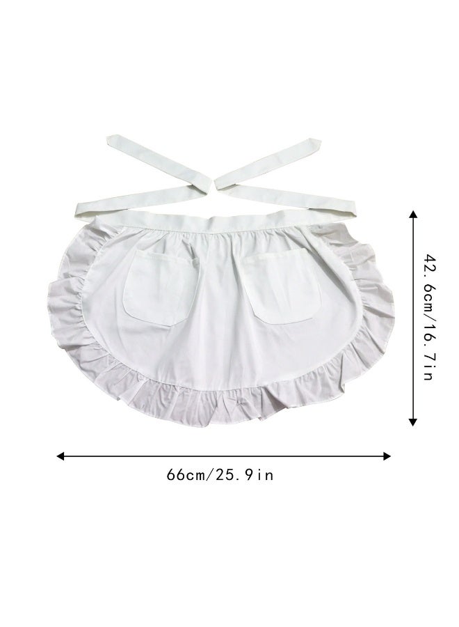 Ruffle Waist Apron with 2 Pockets,for Kitchen, Café, Restaurant, Bistro - Image 2