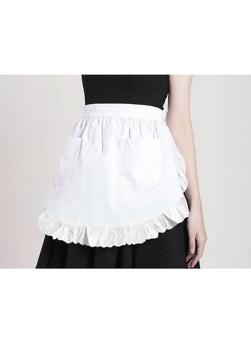 Ruffle Waist Apron with 2 Pockets,for Kitchen, Café, Restaurant, Bistro - Image 5