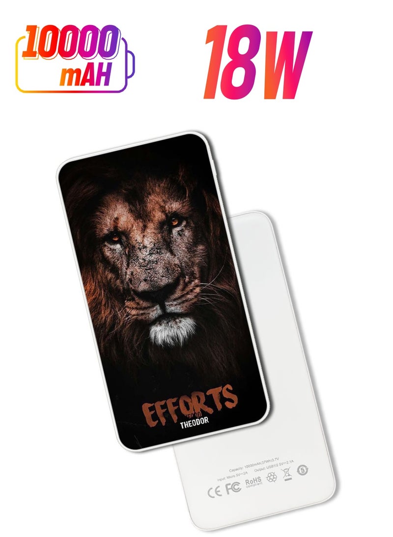 Theodor 10,000 mAh Super Fast Charging Ultra Compact Power Bank with Quick Charge & Power Delivery, Portable Charger For iPhone and Android Efforts - Image 1