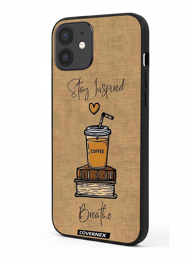 Covernex Apple iPhone 12 Protective Case Cover Printed Featuring Breath And Stay Inspired - Image 1