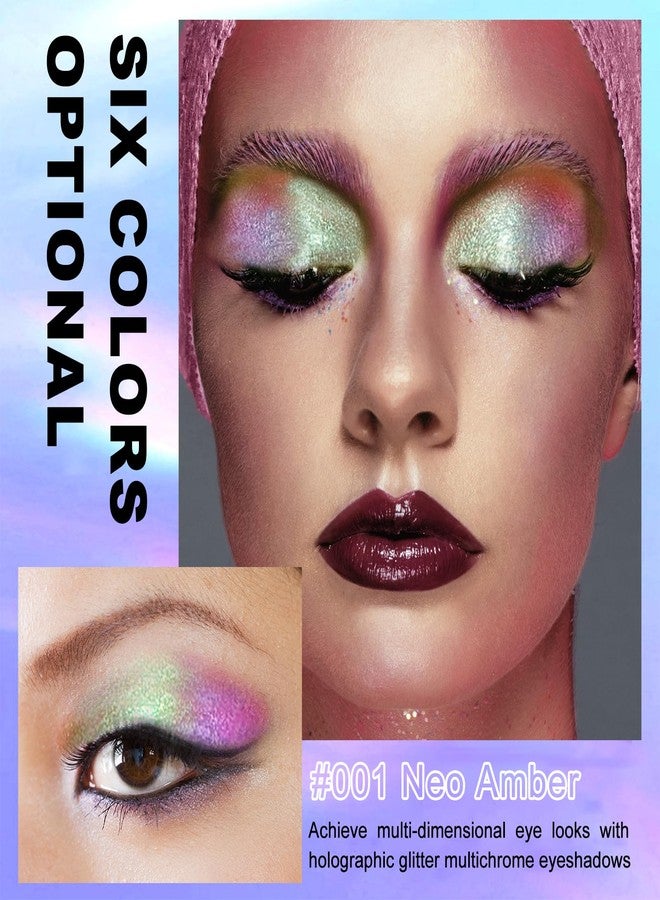 COLORCODE Chrome Liquid Eyeshadow, Multichrome Glitter with Holographic Shimmer Chameleon Color Shifting Eye Shadow, #001 Neo Amber - Image 4