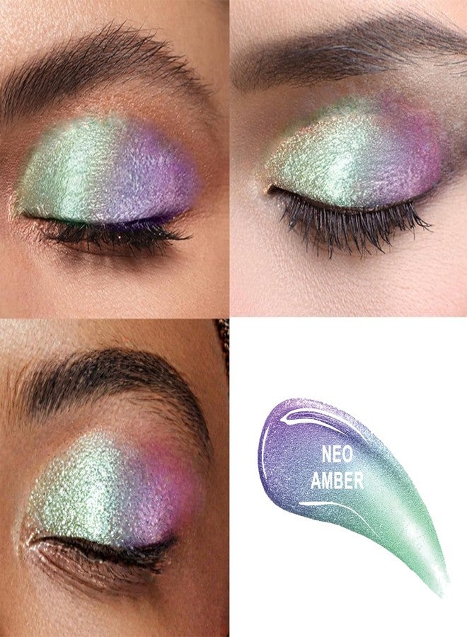 COLORCODE Chrome Liquid Eyeshadow, Multichrome Glitter with Holographic Shimmer Chameleon Color Shifting Eye Shadow, #001 Neo Amber - Image 2