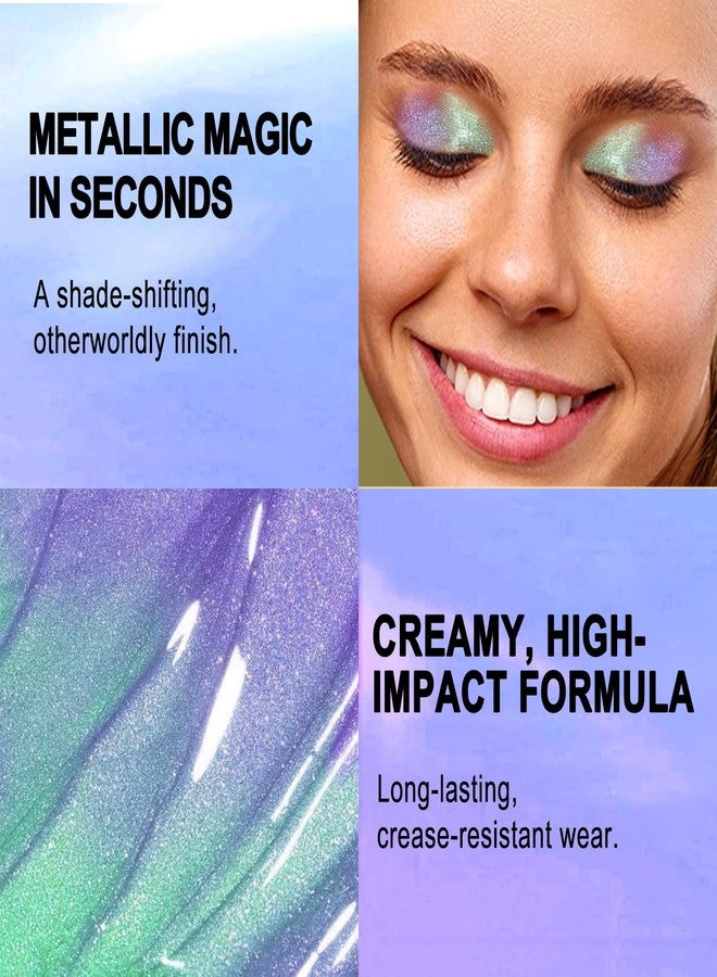 COLORCODE Chrome Liquid Eyeshadow, Multichrome Glitter with Holographic Shimmer Chameleon Color Shifting Eye Shadow, #001 Neo Amber - Image 5