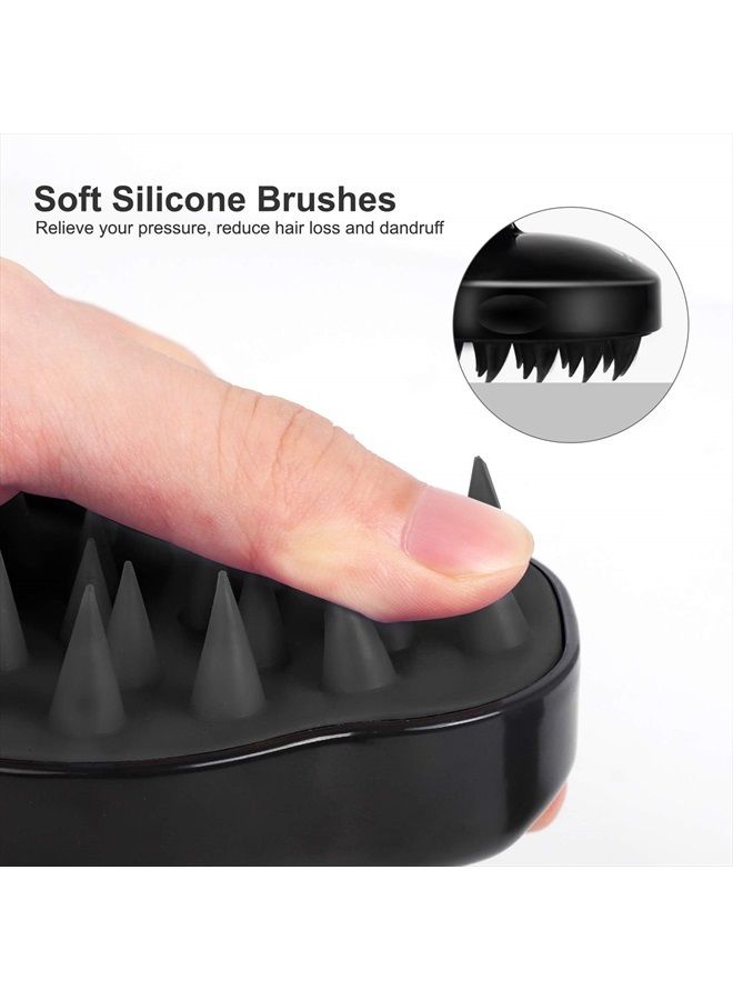Heeta Hair Scalp Massager Shampoo Brush 2 Pack, Soft Silicone Bristles to Remove Dandruff, Waterproof Hair Scrubber for Both Wet Dry Hair, Suitable for Men & Women (Black & Purple) - Image 3