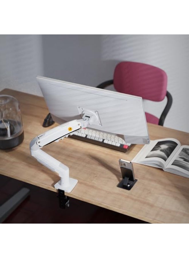 NB NORTH BAYOU F80 Monitor Desk Mount Stand, Full Motion Swivel Monitor Arm with Gas Spring for 17''-32'' Monitors (Within 2kg to 9kg), Computer Monitor Stand (White) - Image 5