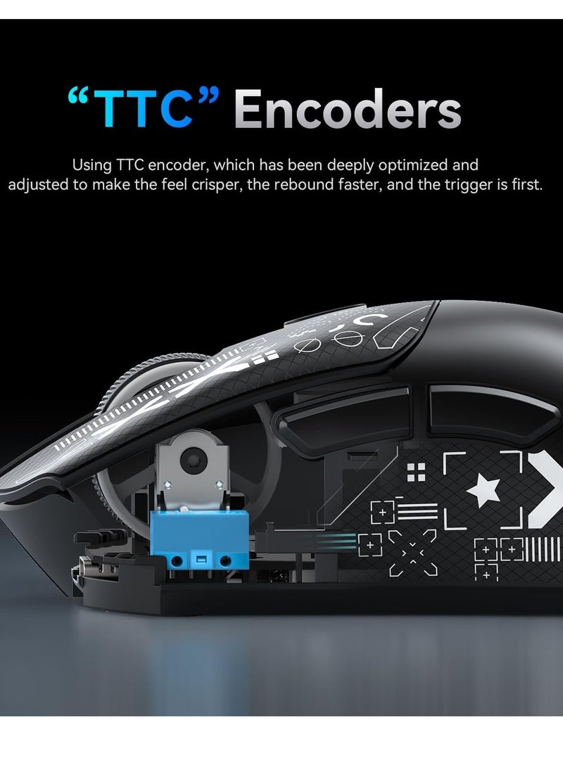 Attack Shark R1 59g Superlight Mouse with Ribbon, Wireless/Wired BT/2.4G Gaming Mouse, 6 DPI Adjustable up to 18000, 65 Hour Battery - Image 4