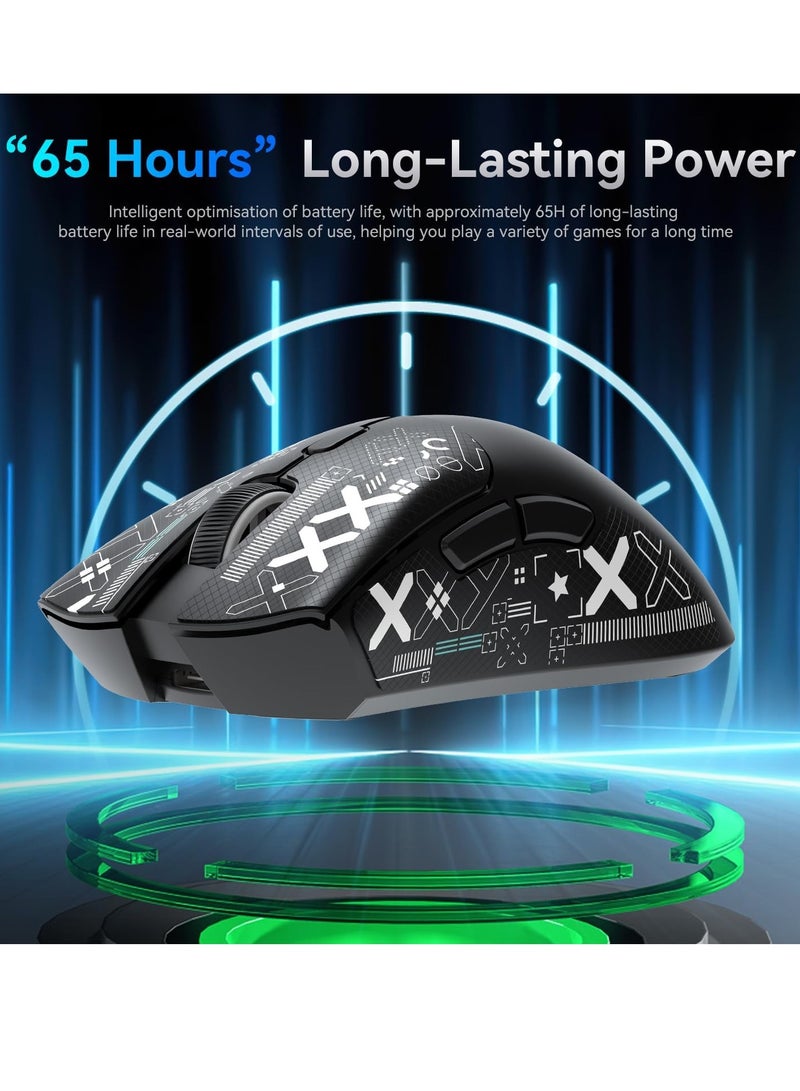 Attack Shark R1 59g Superlight Mouse with Ribbon, Wireless/Wired BT/2.4G Gaming Mouse, 6 DPI Adjustable up to 18000, 65 Hour Battery - Image 2