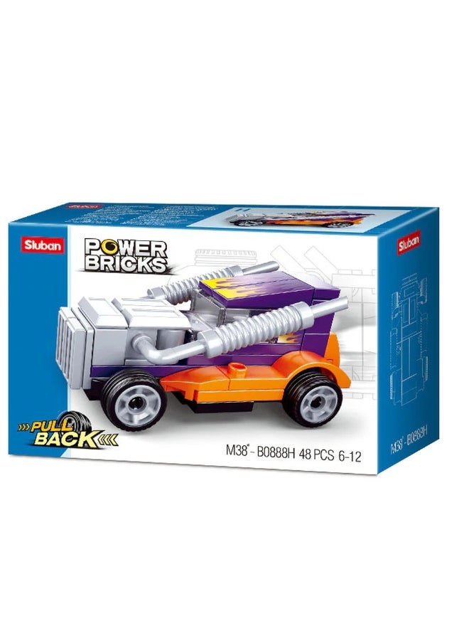 Sluban Sluban - Power Bricks Pull Back Cars Model 8 48 Pieces - M38-B0888H  - Image 1