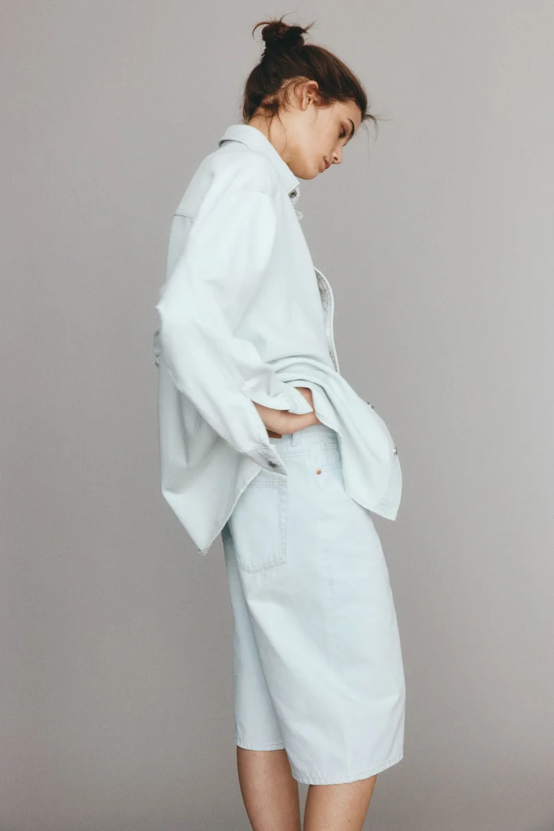 H&M Feather Soft Oversized denim shirt