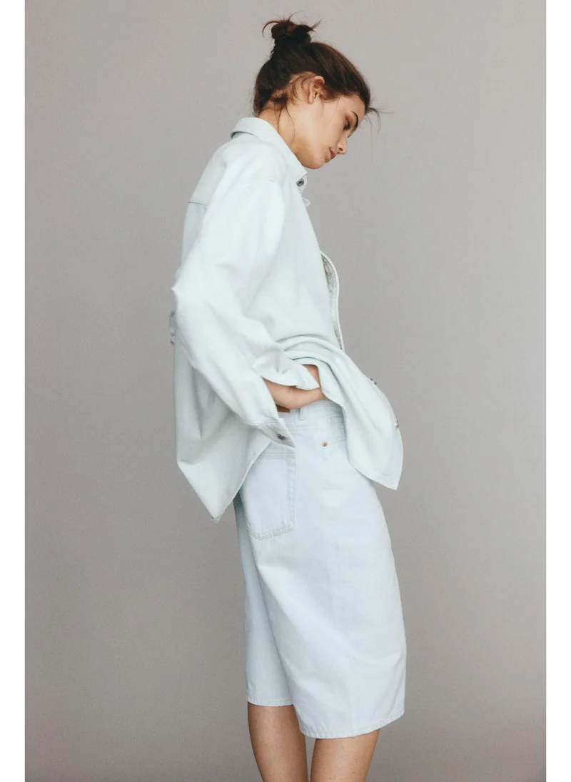 H&M Feather Soft Oversized denim shirt