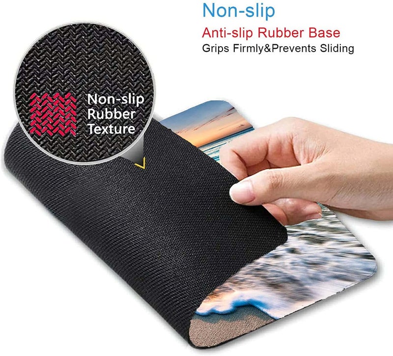 CANFLASHION Beach Sunset Mouse Pad,Cute Mouse pad,Custom Small Mouse Pads with Designs,Portable Office Non-Slip Rubber Base Wireless Mouse Pad for Laptop - Image 3