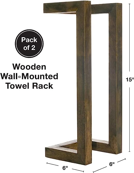 ODEJIA Wooden Towel Rack for Bathroom 188 Inch Wall Mounted Towel Holder with Installation Tool Decorative Pine Towel Shelf for Rolled Towels Organizer Blanket Storage Walnut - Image 2