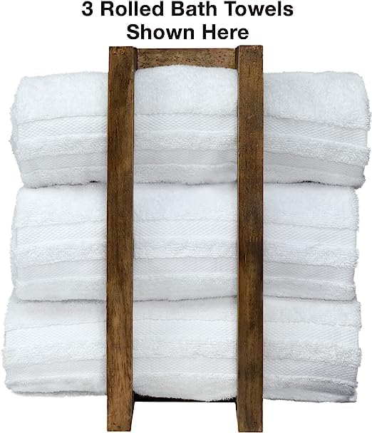 ODEJIA Wooden Towel Rack for Bathroom 188 Inch Wall Mounted Towel Holder with Installation Tool Decorative Pine Towel Shelf for Rolled Towels Organizer Blanket Storage Walnut - Image 3