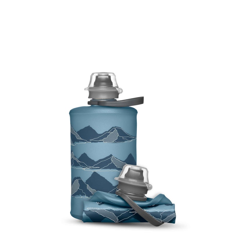 HydraPak Stow - Collapsible Backpacking Water Bottle (350ml) - BPA Free  Ultra Light  Spill-Proof Twist Cap - MTN Tahoe Blue - Image 1