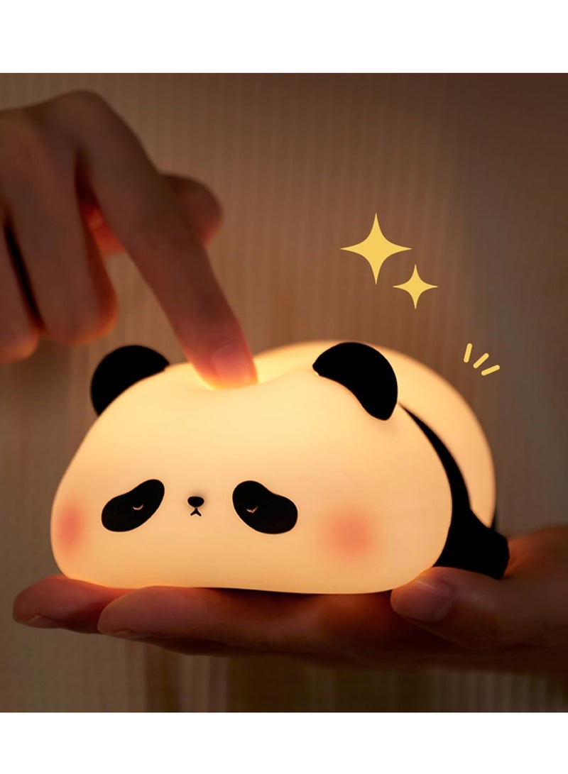 إلترازون Silicone Children's Night Light, Panda Light for Children Touch Control, Dimmable Baby Night Light with Timer and USB Charging Cable (Panda - Image 1