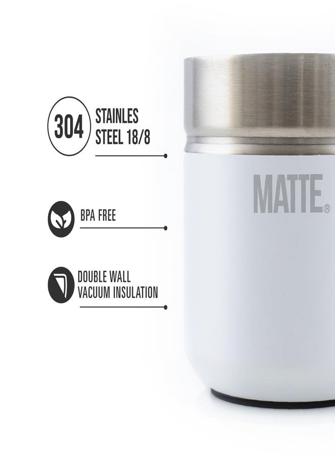 Matte 6.5 oz Yerba Mate Gourd and Bombilla Set - Includes DS Pro Box - BPA Free Yerba Mate Set Kit with Mate Straw, Elegant Design, Non-Slip Base (White) - Image 3