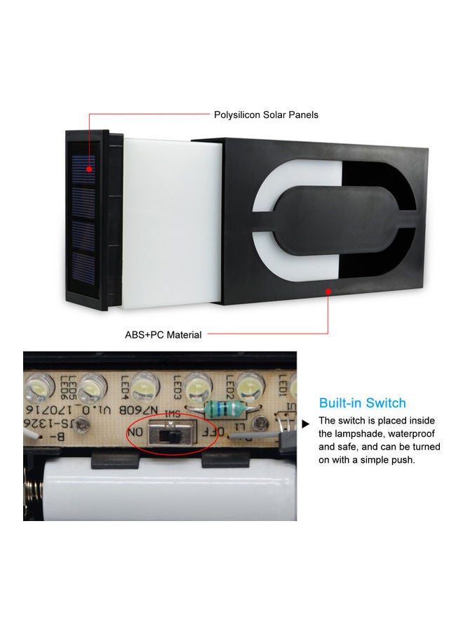 نيبمينينت مصباح على شكل رقم منزل يعمل بالطاقة الشمسية Black/White - Image 5