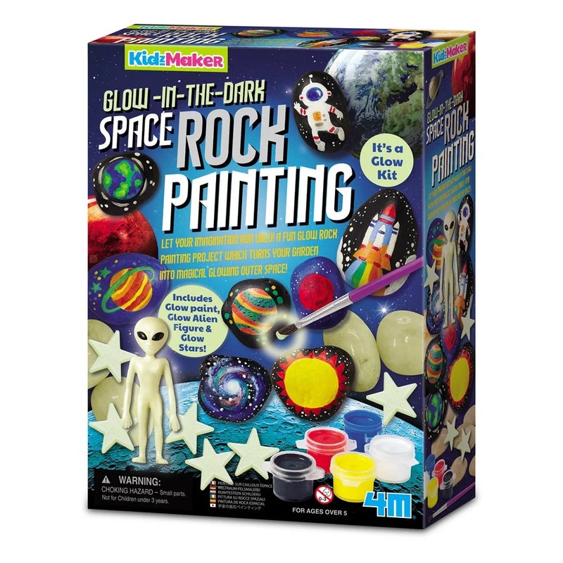 4M - KidzMaker Glow In The Dark Space Rock Painting - 04786 - Image 1