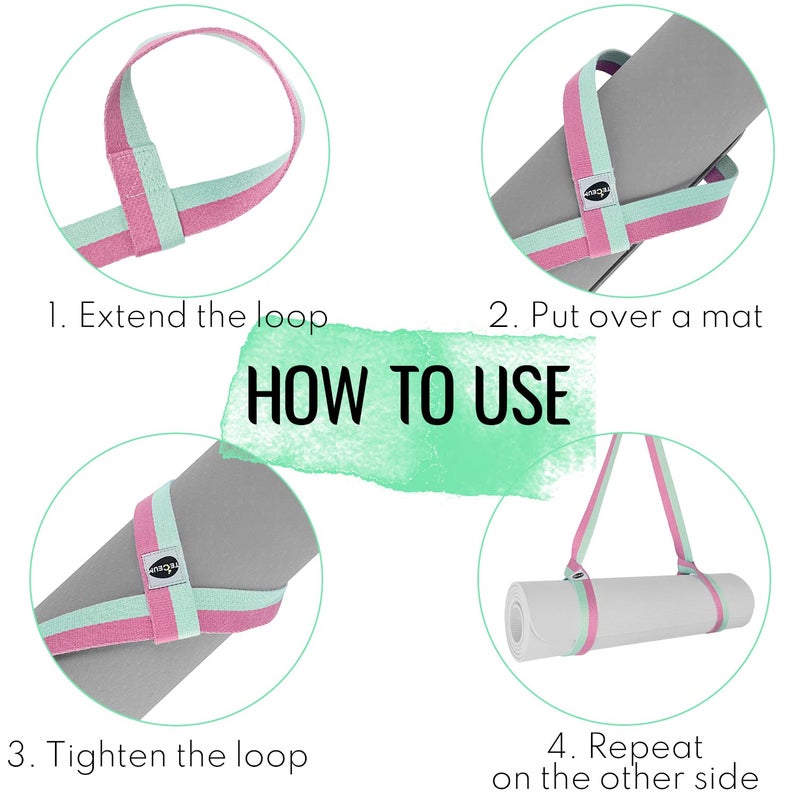 TECEUM Yoga Mat Strap â€“ 30+ Colors â€“ Adjustable Mat Holder Sling Carrier for All Mats [Mat Not Included] - Image 5