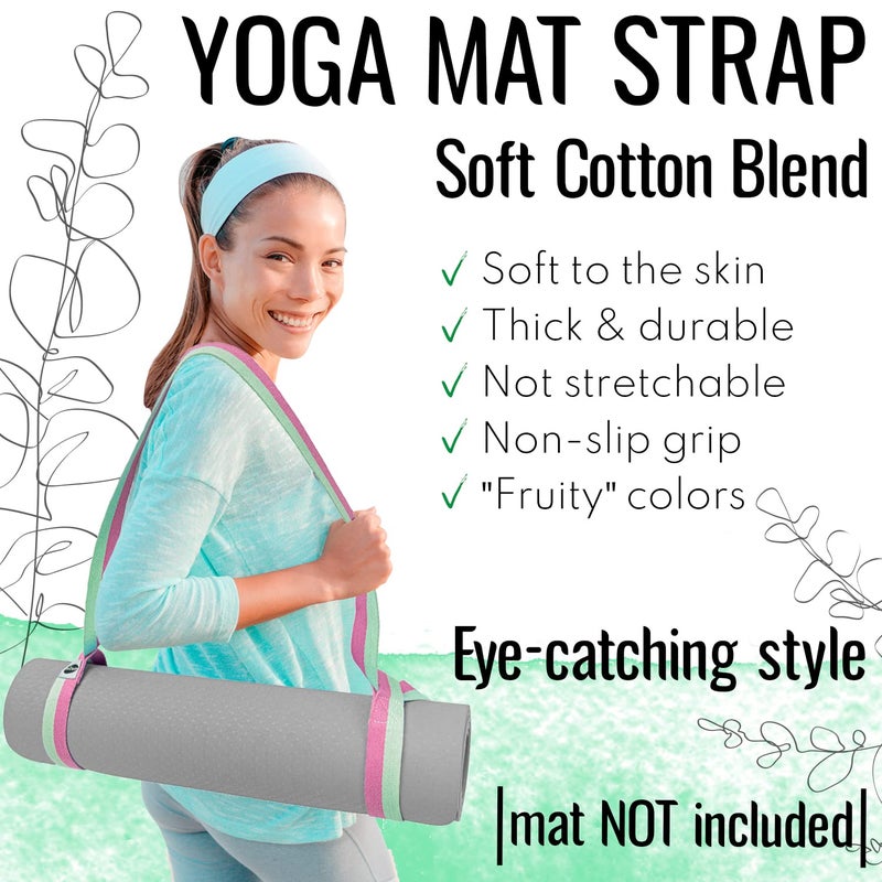 TECEUM Yoga Mat Strap â€“ 30+ Colors â€“ Adjustable Mat Holder Sling Carrier for All Mats [Mat Not Included] - Image 2
