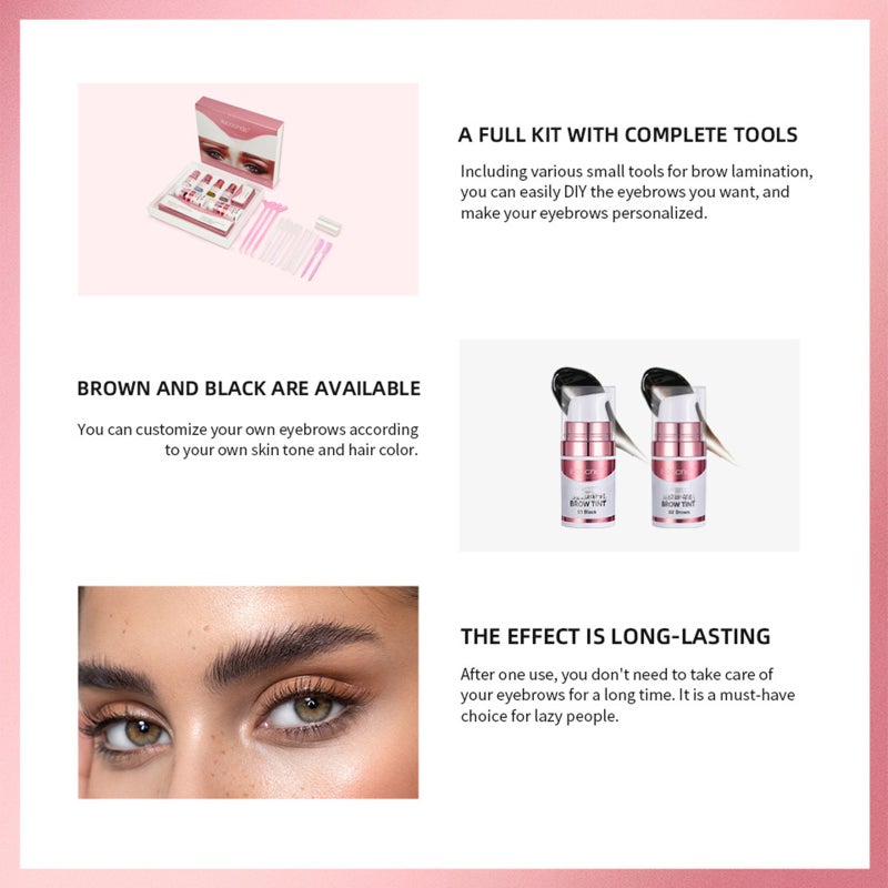 مجموعة تلوين ورسم الحواجب ibcccndc - مجموعة تصفيف الحواجب DIY لرفع الحواجب الجميلة تدوم طويلاً - Image 4
