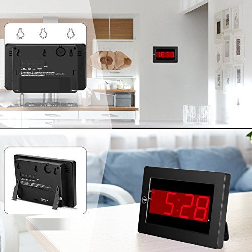 Timegyro Digital Wall Clock Battery Operated - LED Display Digital Alarm Clock Battery Powered Only, Brightness Adjustable, 12/24Hr - Image 5