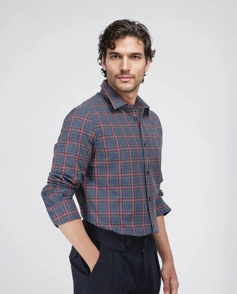 Rare Rabbit Men's Regular Fit Check Shirt