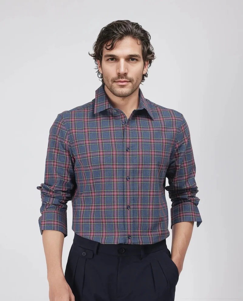 Rare Rabbit Men's Regular Fit Check Shirt
